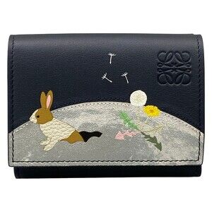Loewe Trifold Wallet Dark Navy Silver #355090L12B